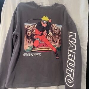 Naruto Graphic Crewneck Sweater - Gray